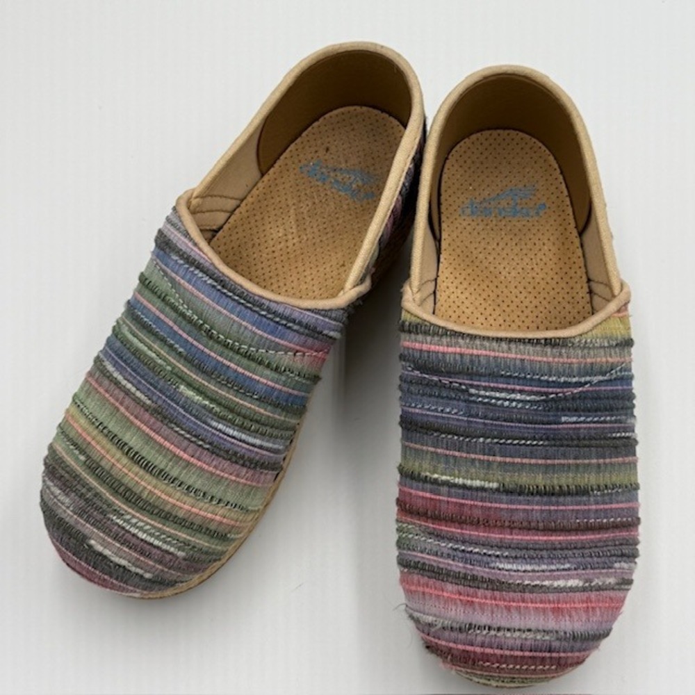 Dansko Multicolor Pastel Woven‎ Espadrilles Clogs Shoes Size 36 US 5.5 6
